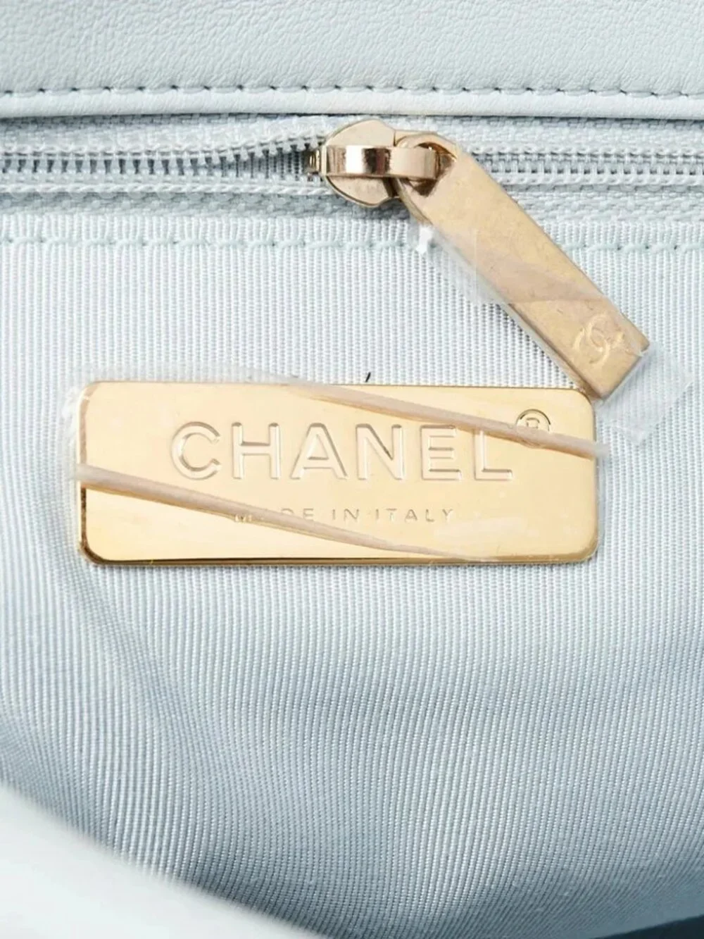 Chanel Light Blue Quilted Lambskin Leather Medium Chanel 19 Bag
